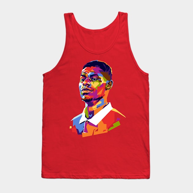 Marcus Rashford Portrait Illustration Tank Top by RJWLTG